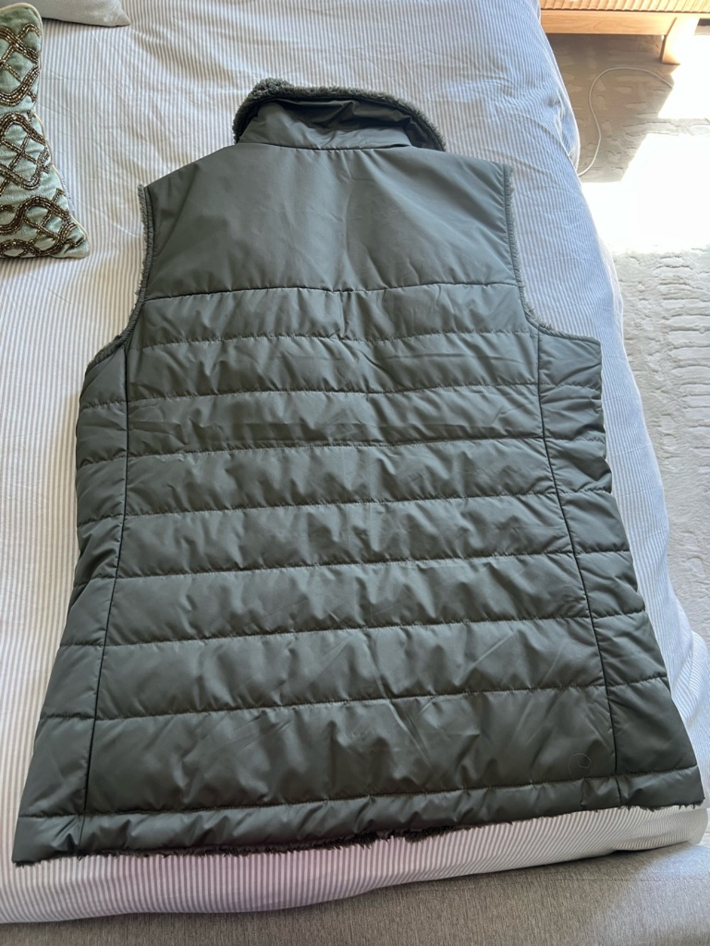 North Face Women's Olive Green Reversible Vest - Picture 2 of 5